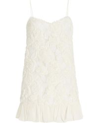 Alexis - Blanc Rosette-detailed Georgette Mini Dress - Lyst