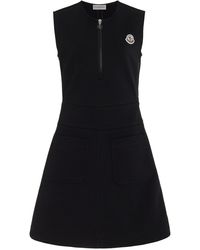 Moncler - Cotton-blend Mini Dress - Lyst