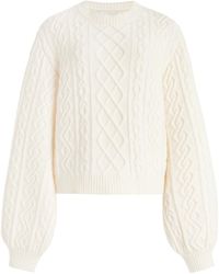 Chloé - Wool-cashmere Cable Knit Sweater - Lyst