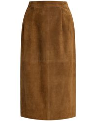 Giuliva Heritage - The Carolina Suede Midi Skirt - Lyst
