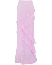 LoveShackFancy - Mitnessa Ruffled Rayon Maxi Skirt - Lyst