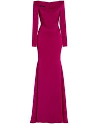 Alex Perry Brant Satin-crepe Gown - Purple