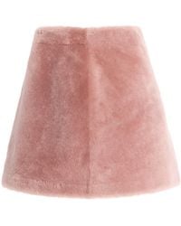 Arma - Olivia Shearling Leather Mini Skirt - Lyst