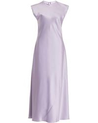 Carolina Herrera - Cap-Sleeve Satin Dress - Lyst