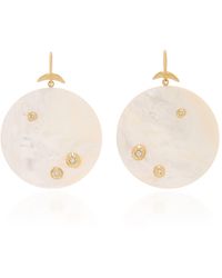 Annette Ferdinandsen - Large Luna Mother Of Pearl And Diamond Earrings - Lyst
