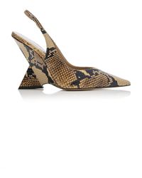 The Attico - Cheope Python-effect Leather Slingback Pumps - Lyst