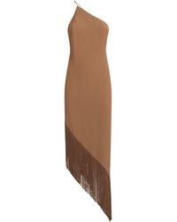 ‎Taller Marmo - Antelope Fringed Crepe Cady Midi Dress - Lyst