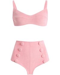 Lisa Marie Fernandez - Balconette High-Waisted Terry Cloth Bikini - Lyst