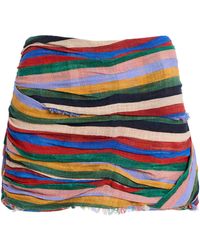 STAUD - Nicola Striped Cotton Mini Skirt - Lyst