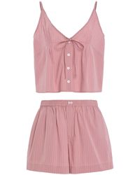 Deiji Studios - Striped Cotton Poplin Short Set - Lyst