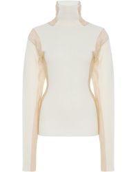 DIOTIMA - Crochet-Detailed Wool-Blend Turtleneck Top - Lyst