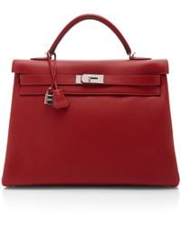 Hermès Vintage Hermes 40cm Retourne Kelly Bag - Red