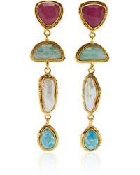 Sylvia Toledano - Cascade 22K-Plated Brass-Stone Earrings - Lyst