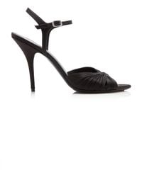 Balenciaga - Dynas Plisse Satin Heeled Sandals - Lyst