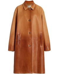 Miu Miu - Nappa Leather Coat - Lyst