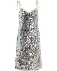 Prada - Sequined Midi Slip Dress - Lyst