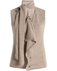 Lemaire - Ruffled Wool-Blend Sleeveless Cardigan - Lyst