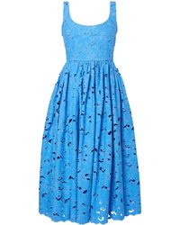 Erdem - Cotton Lace Drop Waist Midi Dress - Lyst