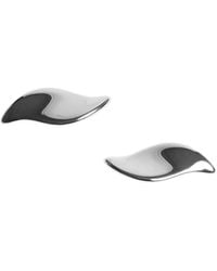 KHAITE - Leaf Silver Clip-on Earrings - Lyst