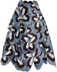 Oscar de la Renta - Hand-Embroidered Threadwork Midi Skirt - Lyst