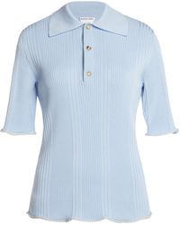 Bottega Veneta - Ribbed-Knit Cotton Polo Shirt - Lyst
