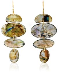 Ten Thousand Things - Small Totem Ii 18k Yellow Gold Labrodite Earrings - Lyst