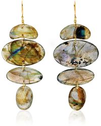 Ten Thousand Things - Small Totem Ii 18k Yellow Gold Labrodite Earrings - Lyst