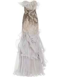 Marchesa - Ruffled Crystal-embellished Tulle Gown - Lyst