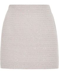 Alessandra Rich - Sequined Tweed Mini Skirt - Lyst