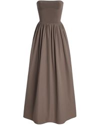 Matteau - Exclusive Strapless Knit And Cotton Maxi Dress - Lyst
