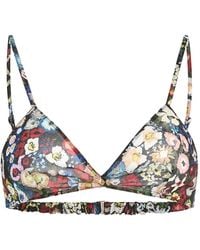 KHAITE - Talita Printed Silk Bralette - Lyst