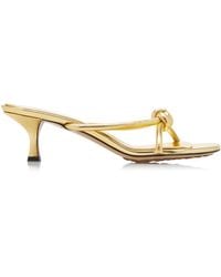 Bottega Veneta - Blink Metallic-Leather Sandals - Lyst