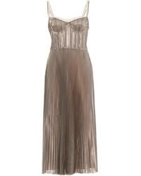 Prada - Bra-detailed Pleated Voile Midi Dress - Lyst