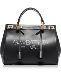 Giambattista Valli Medium Gbv Flore Leather Top Handle Bag - Black