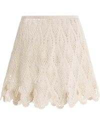 JW Anderson - Crocheted Wool Lace Mini Skirt - Lyst