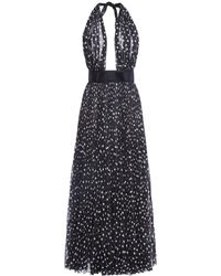 Dolce & Gabbana - Polka-dot Plisse Midi Halter Dress - Lyst