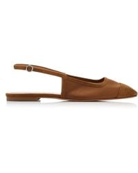 Aeyde - Geraldine Suede-Trimmed Satin Slingback Flats - Lyst