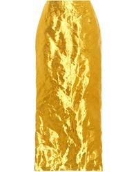Gabriela Hearst - Manuela Foiled Silk Midi Skirt - Lyst