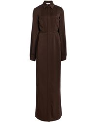 Michael Kors - Slit Sleeve Techno Satin Maxi Dress - Lyst