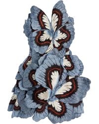 Oscar de la Renta - Embroidered Threadwork Mini Dress - Lyst