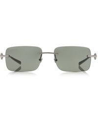 Gucci - Rectangular-frame Metal Sunglasses - Lyst