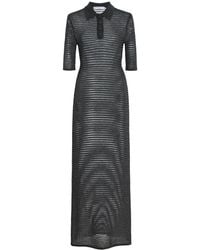 Proenza Schouler - Meline Striped Wool; Cashmere And Silk Maxi Polo Dress - Lyst