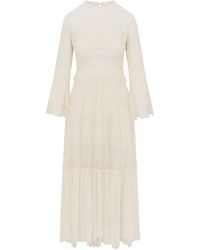 LoveShackFancy - Rosney Lace-Paneled Chiffon Maxi Dress - Lyst