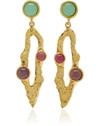 Sylvia Toledano - Lava 22k Gold-plated Amazonite And Rhodochrosite Earrings - Lyst