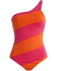 DES_PHEMMES - Exclusive La Isla One-Shoulder Swimsuit - Lyst