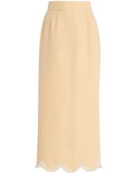 Posse - Essie Fringed Linen Column Skirt - Lyst