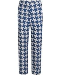Leal Daccarett Golondrina Embroidered Cropped Trousers - Blue