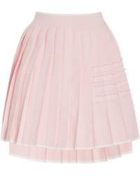 Thom Browne - Pleated Cotton Mini Skirt - Lyst