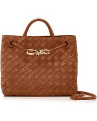 Bottega Veneta - Small Andiamo Intrecciato Suede Bag - Lyst