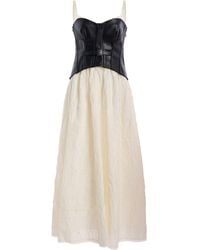 Jonathan Simkhai - Cortland Belted Bustier Midi Dress - Lyst